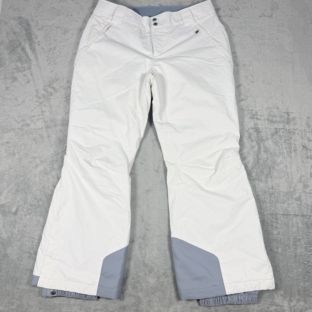 Columbia Womens L Short Snow Pants White Omni-Tech Insulated Ski Bugaboo